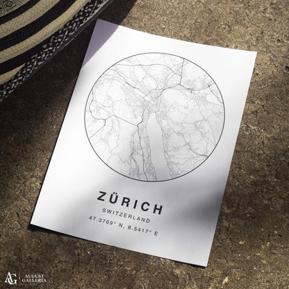 Zurich Minimalist Map
