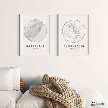 Chefchaouen Minimalist Map