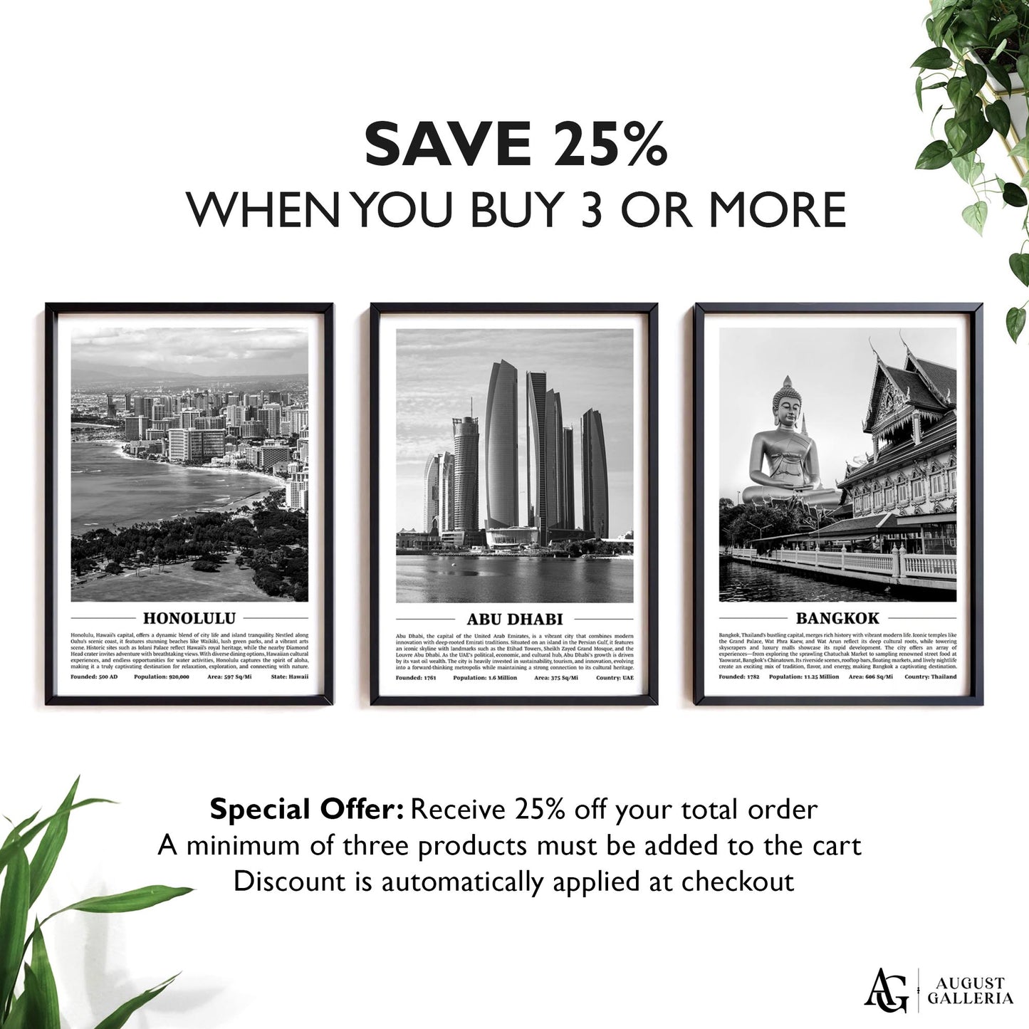 Abu Dhabi Black & White City Print