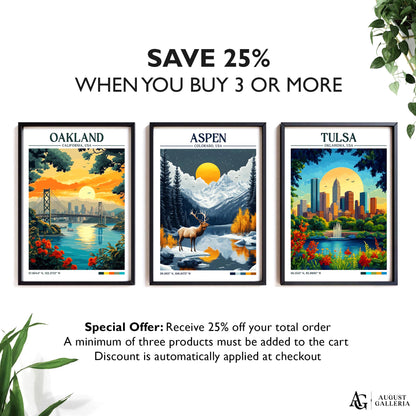 Aspen Colorado Retro Travel Print