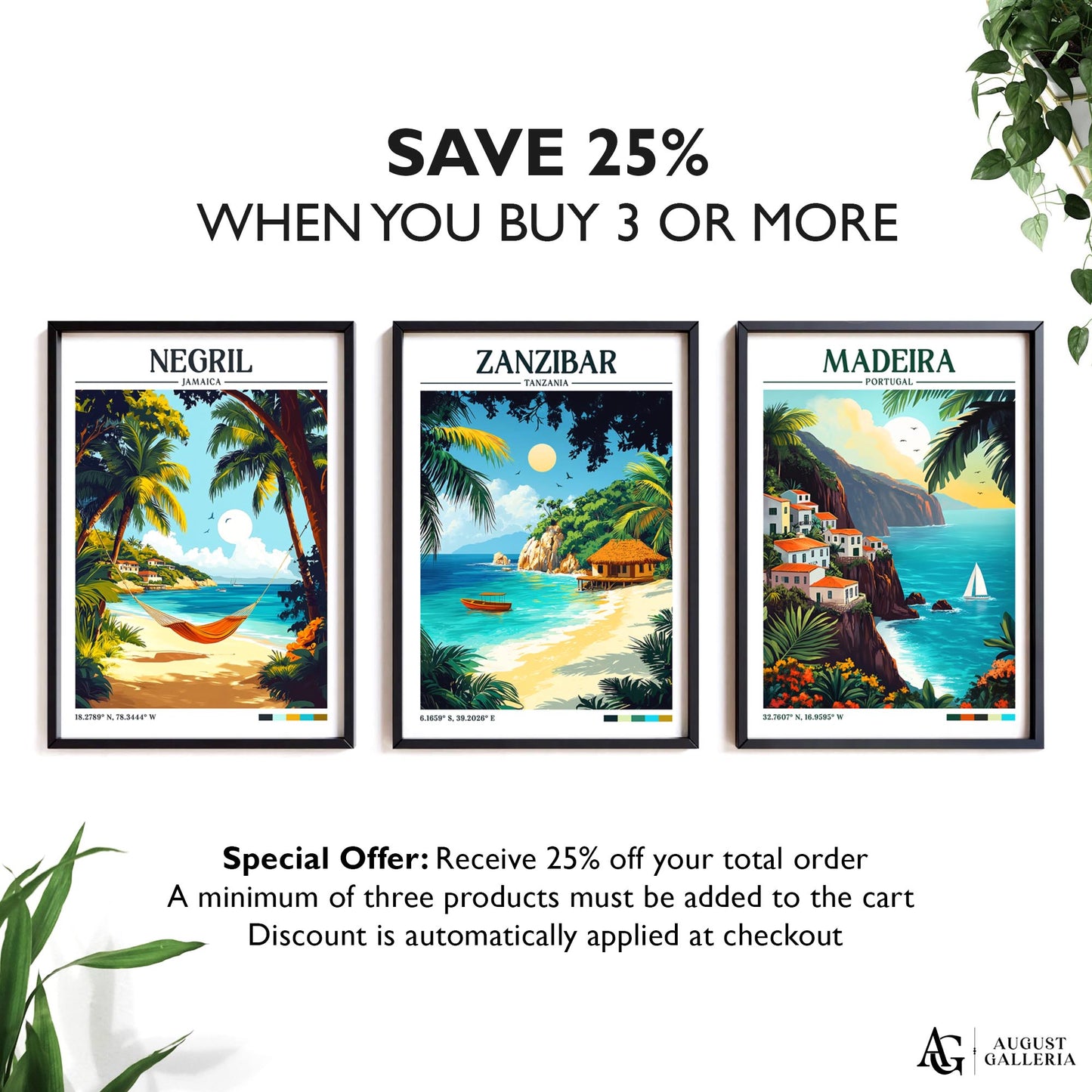 Zanzibar Retro Travel Print