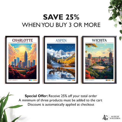 Aspen Colorado Retro Travel Print