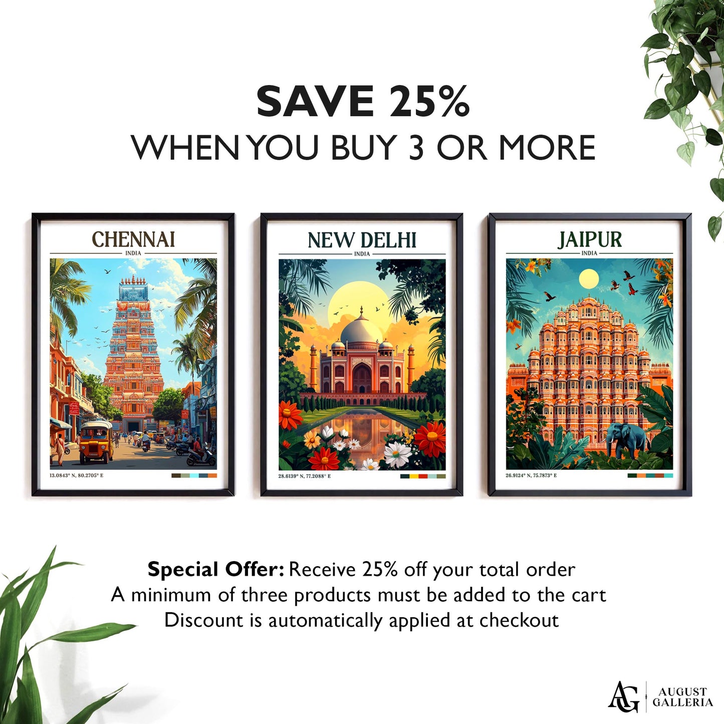 New Delhi Retro Travel Print