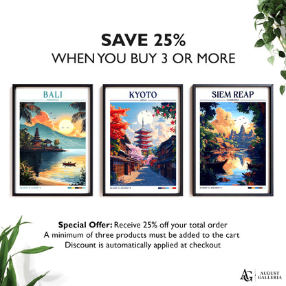 Kyoto Japan Retro Travel Print