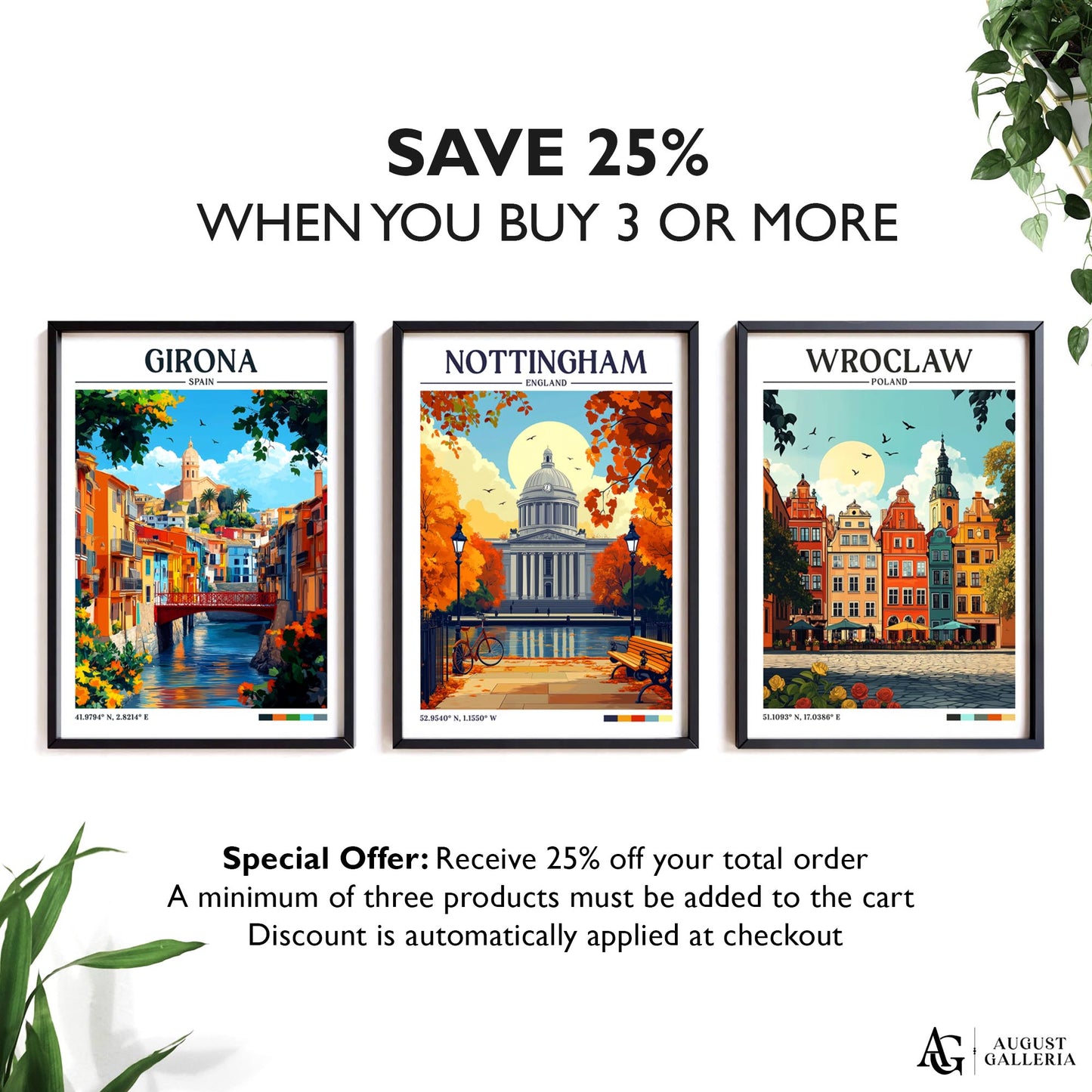 Nottingham England Retro Travel Print