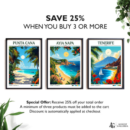 Ayia Napa Retro Travel Print