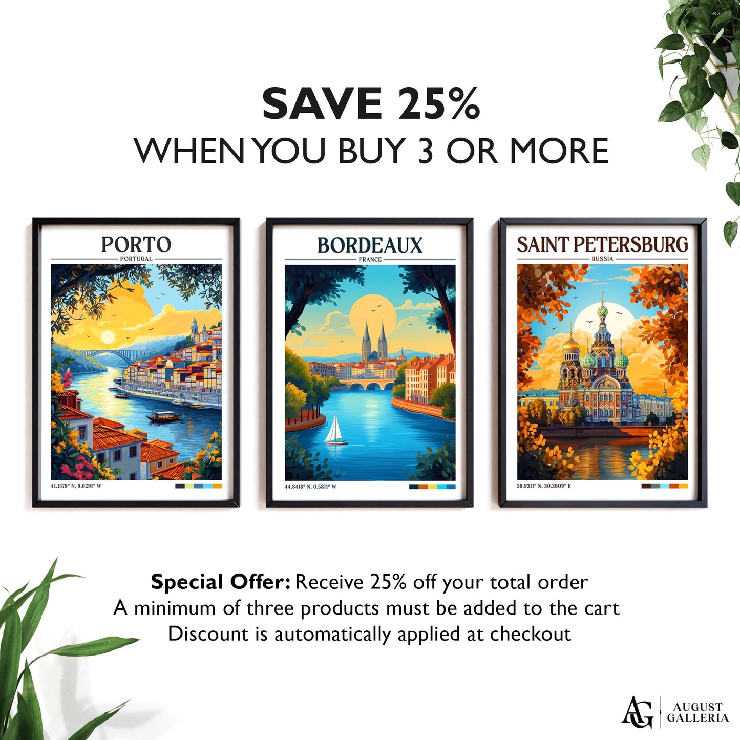 Bordeaux France Retro Travel Print