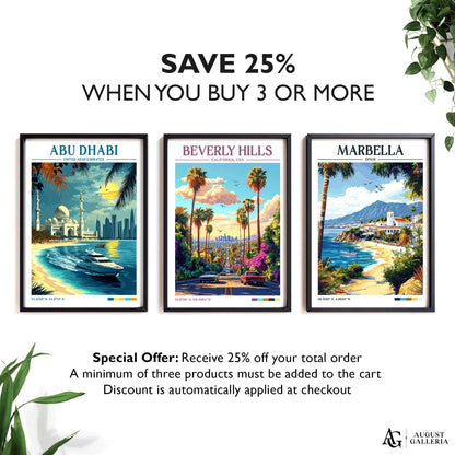 Beverly Hills Retro Travel Print