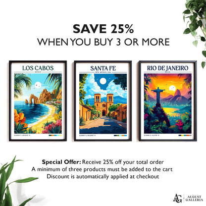 Santa Fe Retro Travel Print