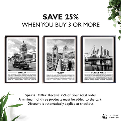 Quito Black & White City Print