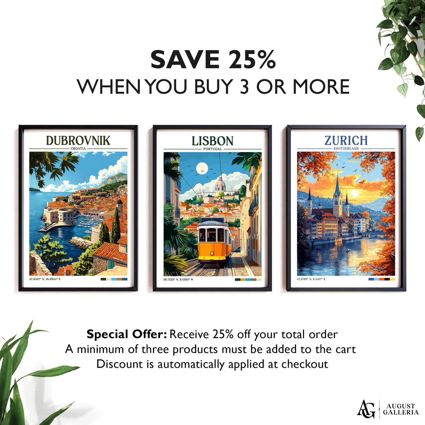 Lisbon Portugal Retro Travel Print