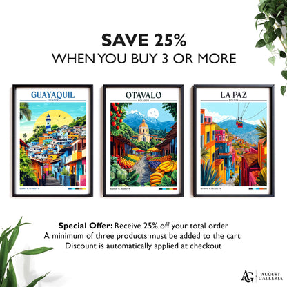 Otavalo Ecuador Retro Travel Print