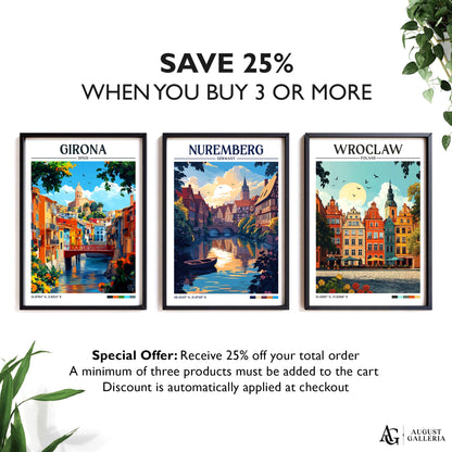 Nuremberg Germany Retro Travel Print