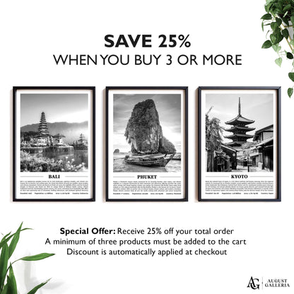 Phuket Black & White City Print