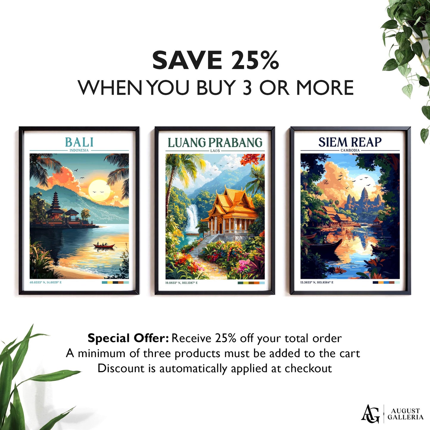 Luang Prabang Retro Travel Print
