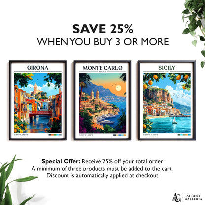 Monte Carlo Retro Travel Print