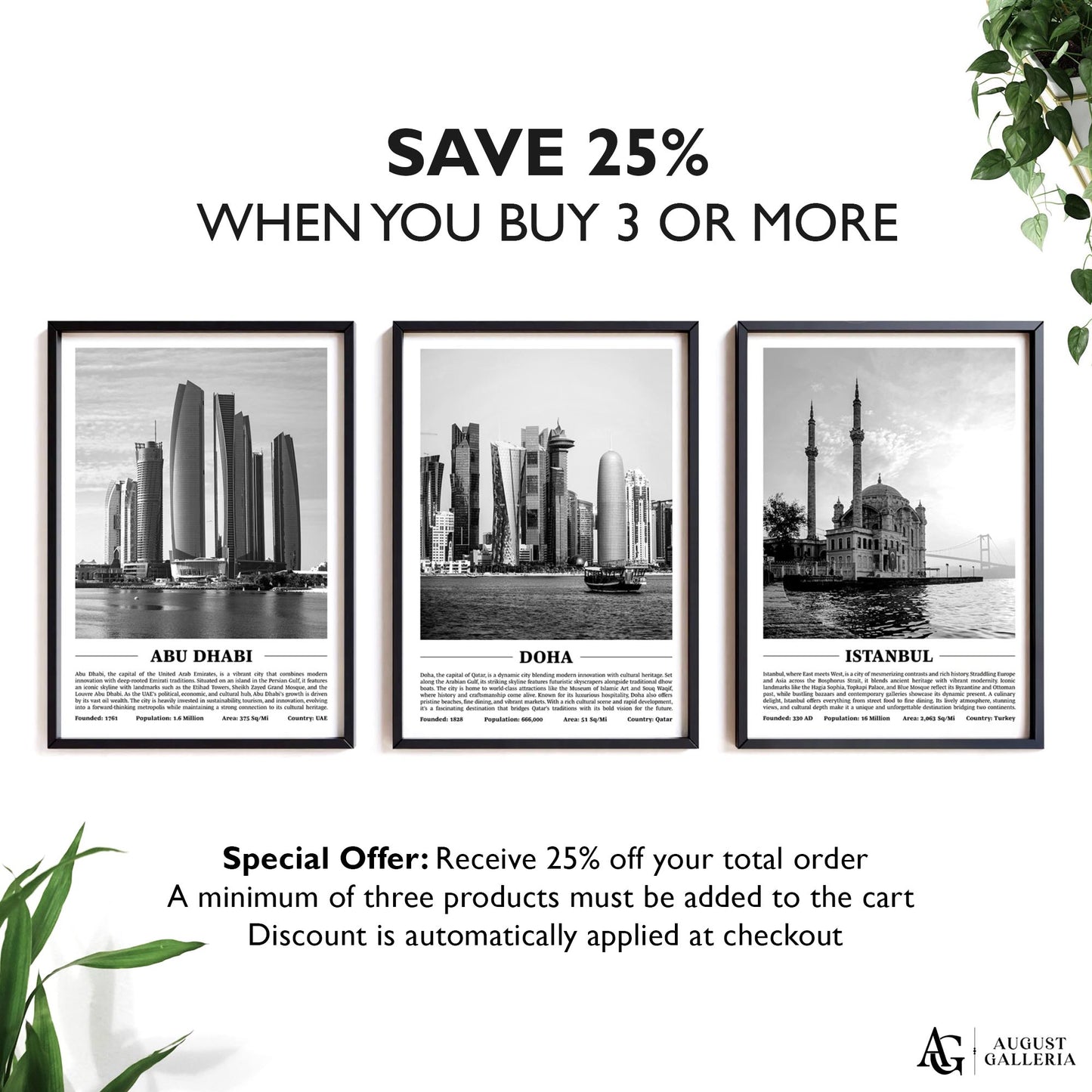 Doha Black & White City Print