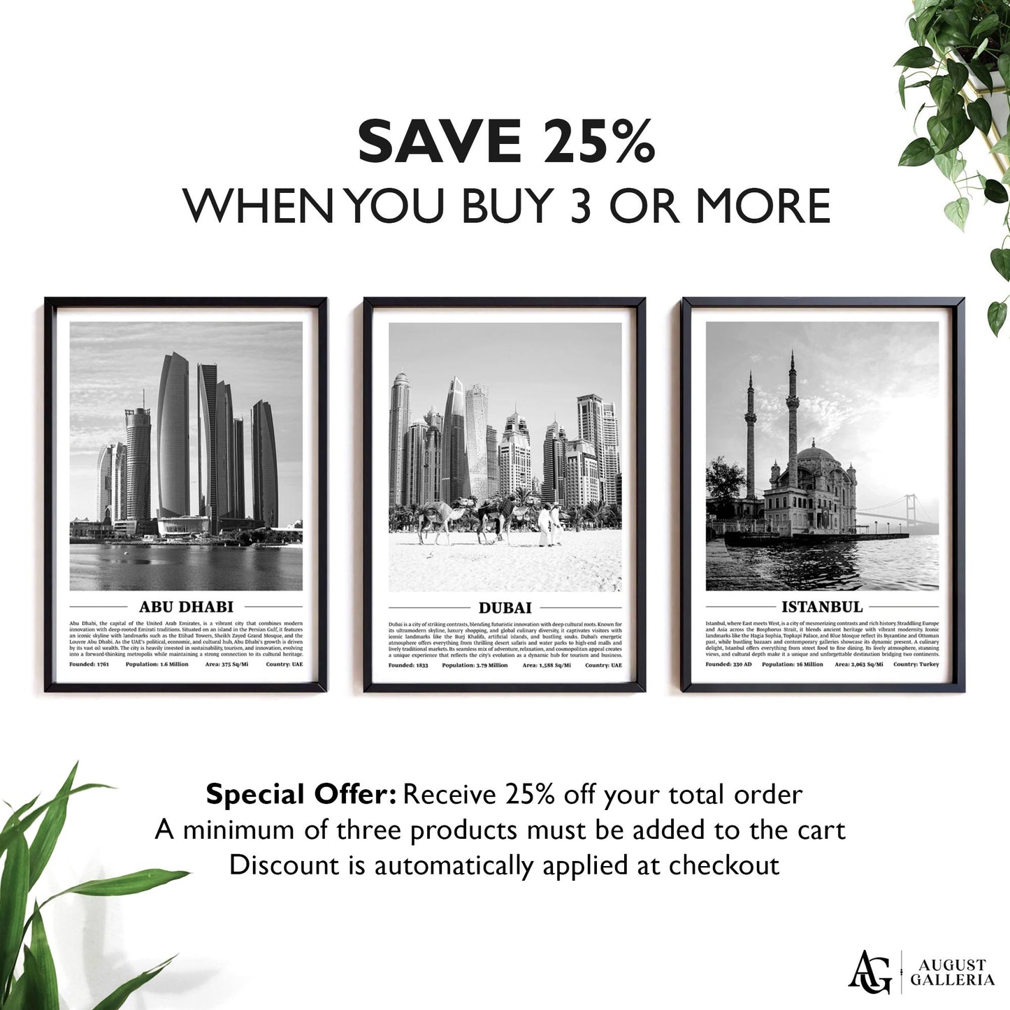 Dubai Black & White City Print