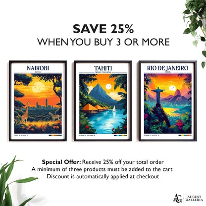 Tahiti Retro Travel Print
