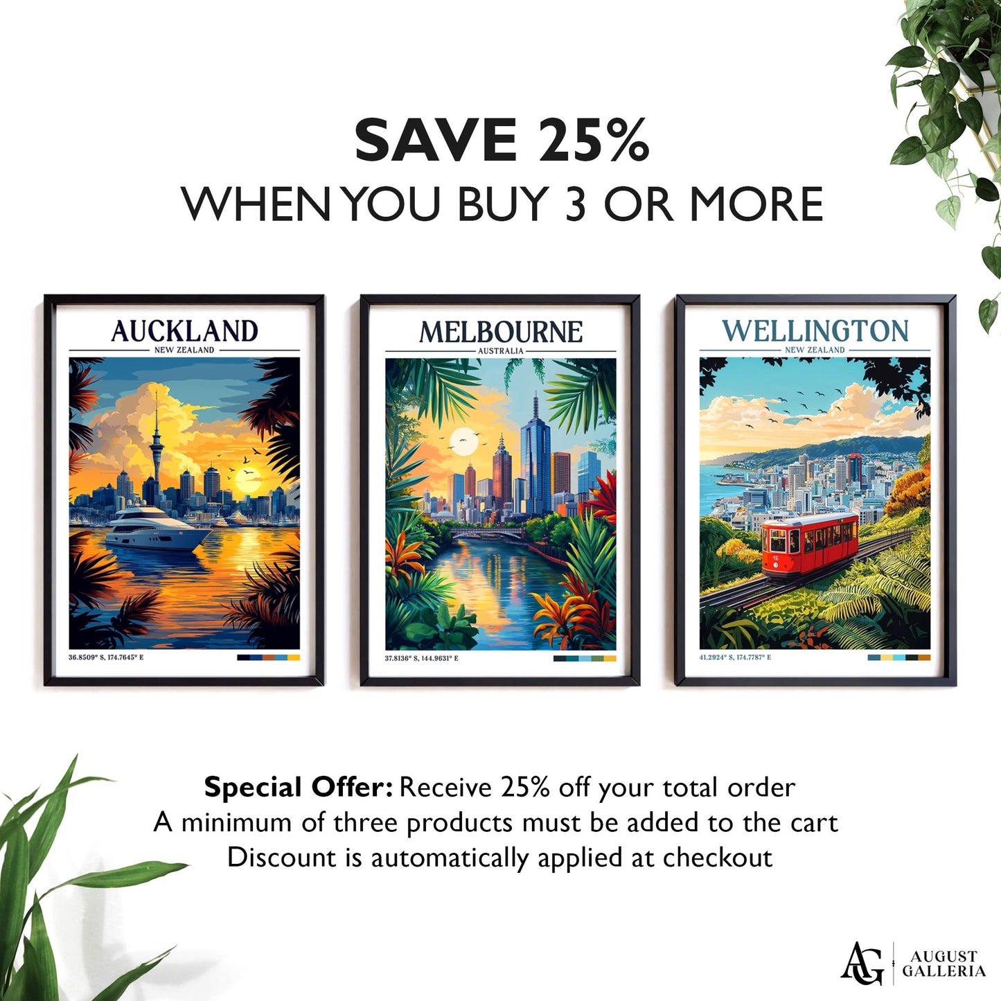 Melbourne Australia Retro Travel Print