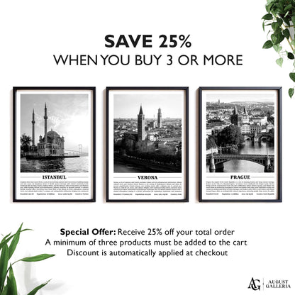 Verona Black & White City Print