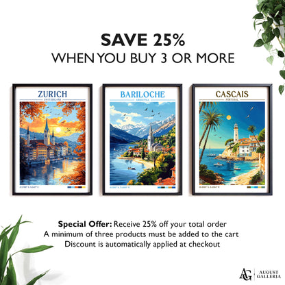 Bariloche Argentina Retro Travel Print