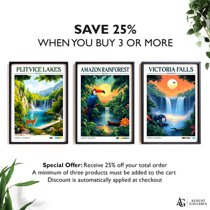 Amazon Rainforest Retro Travel Print
