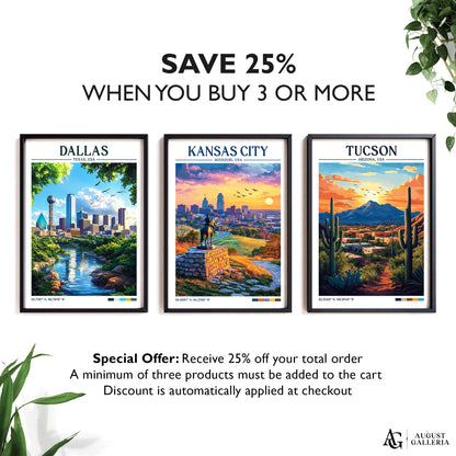 Kansas City Retro Travel Print