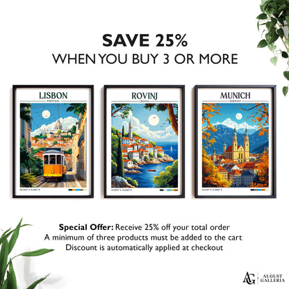Rovinj Croatia Retro Travel Print