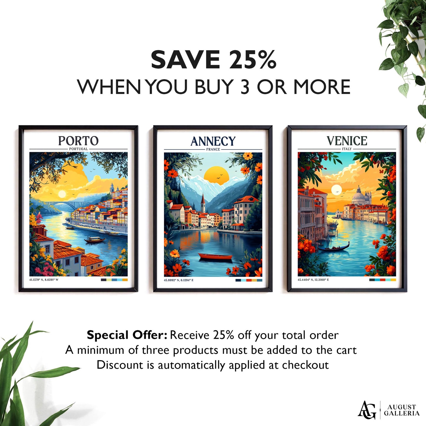 Annecy France Retro Travel Print