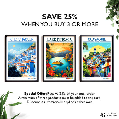 Lake Titicaca Retro Travel Print