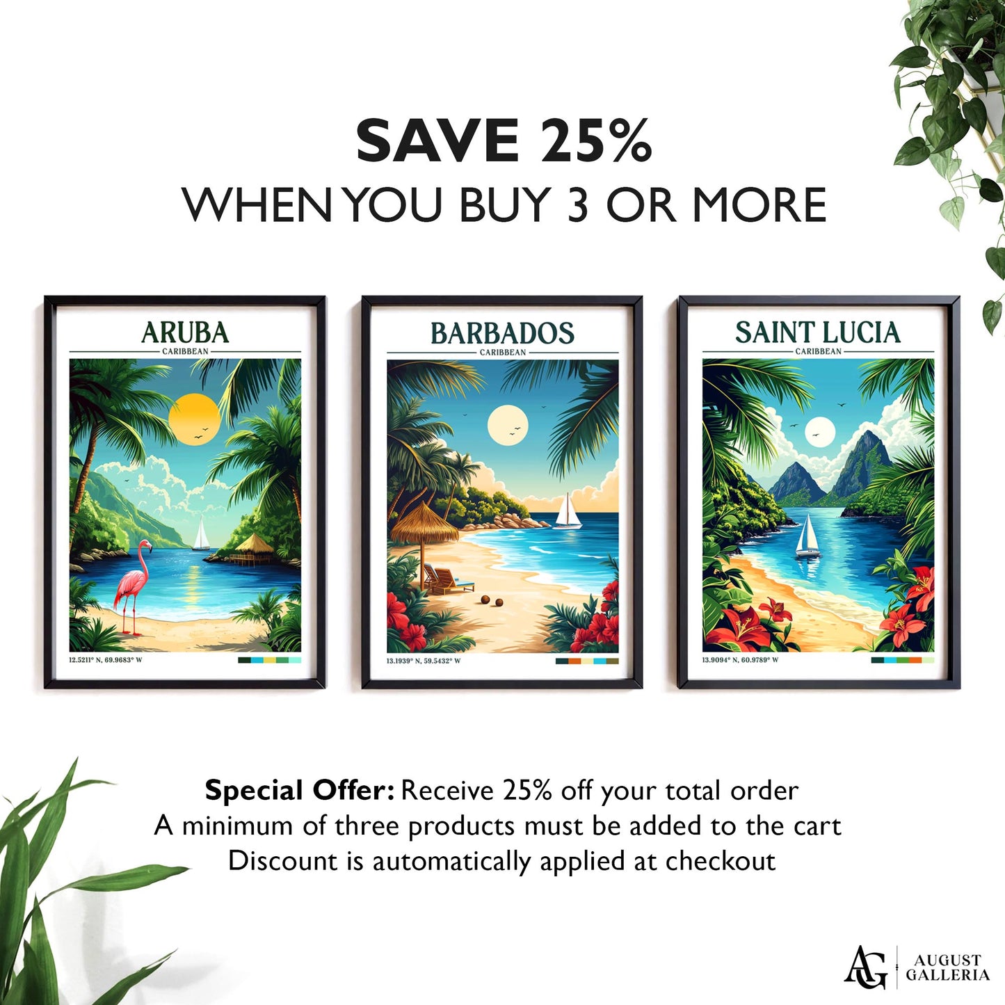 Barbados Caribbean Retro Travel Print