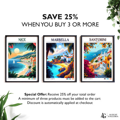 Marbella Spain Retro Travel Print