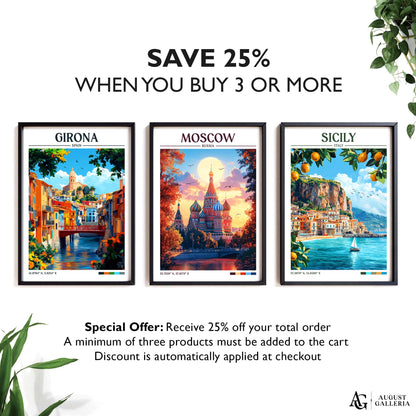 Moscow Russia Retro Travel Print