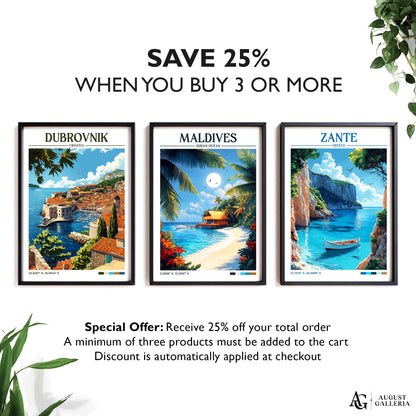 Maldives Retro Travel Print