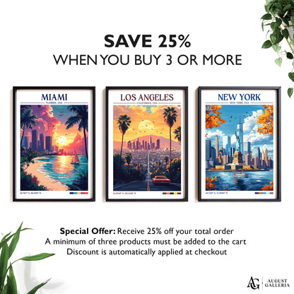 Los Angeles California Retro Travel Print