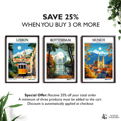 Rotterdam Netherlands Retro Travel Print