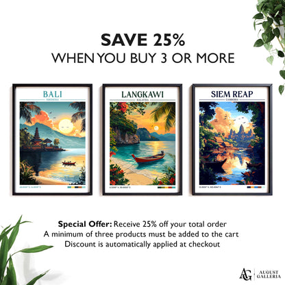 Langkawi Malaysia Retro Travel Print