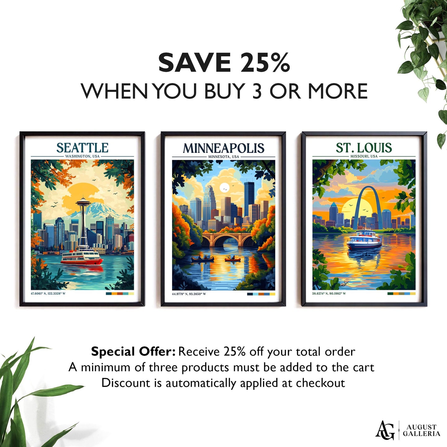 Minneapolis Minnesota Retro Travel Print