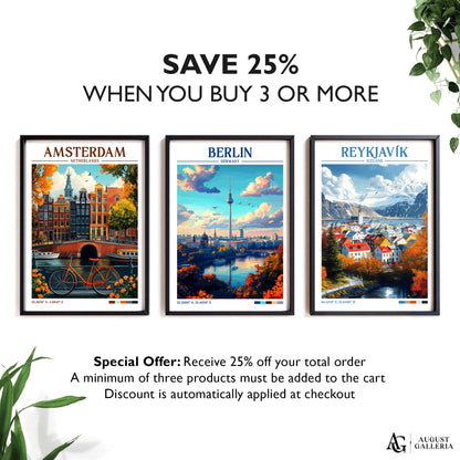 Berlin Germany Retro Travel Print
