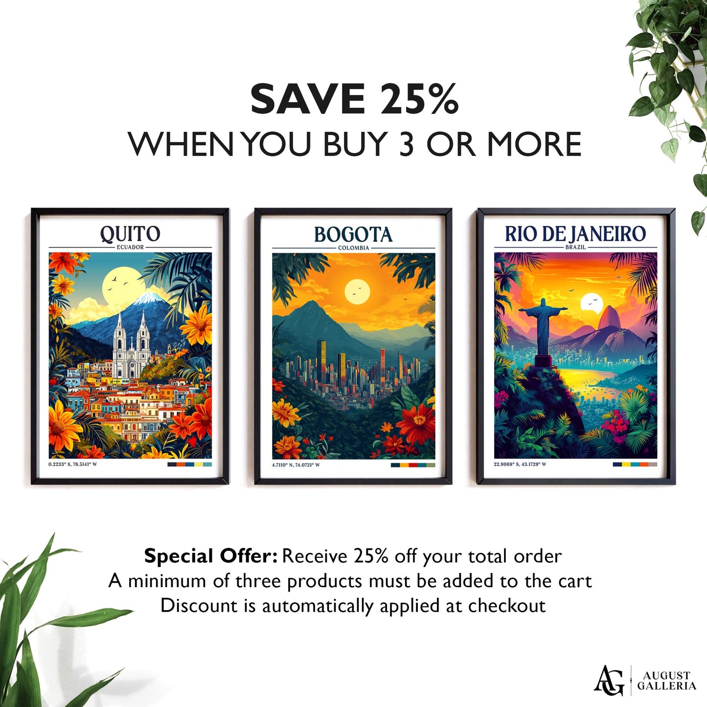 Bogota Colombia Retro Travel Print