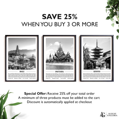 Pattaya Black & White City Print