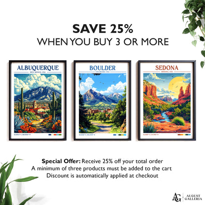 Boulder Colorado Retro Travel Print