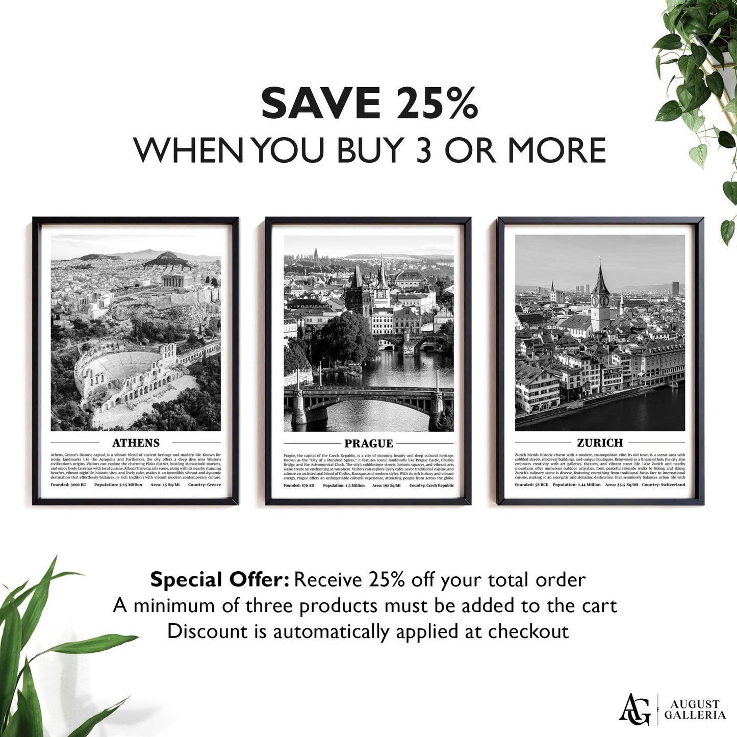 Prague Black & White City Print