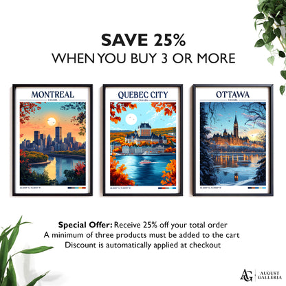 Quebec City Retro Travel Print