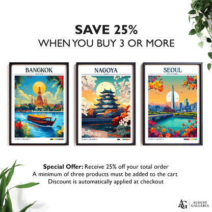 Nagoya Japan Retro Travel Print