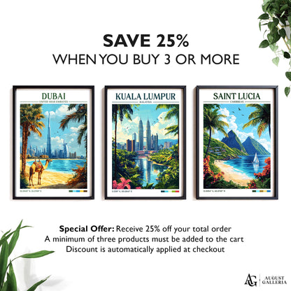 Kuala Lumpur Retro Travel Print