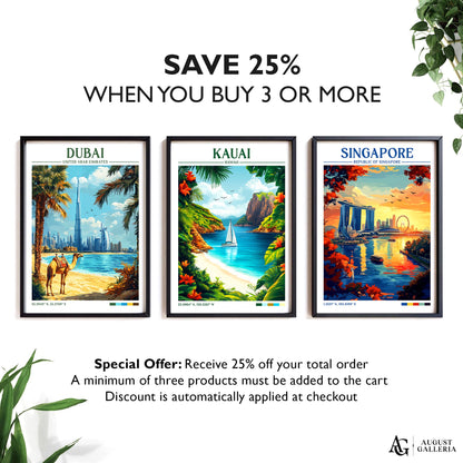 Kauai Hawaii Retro Travel Print