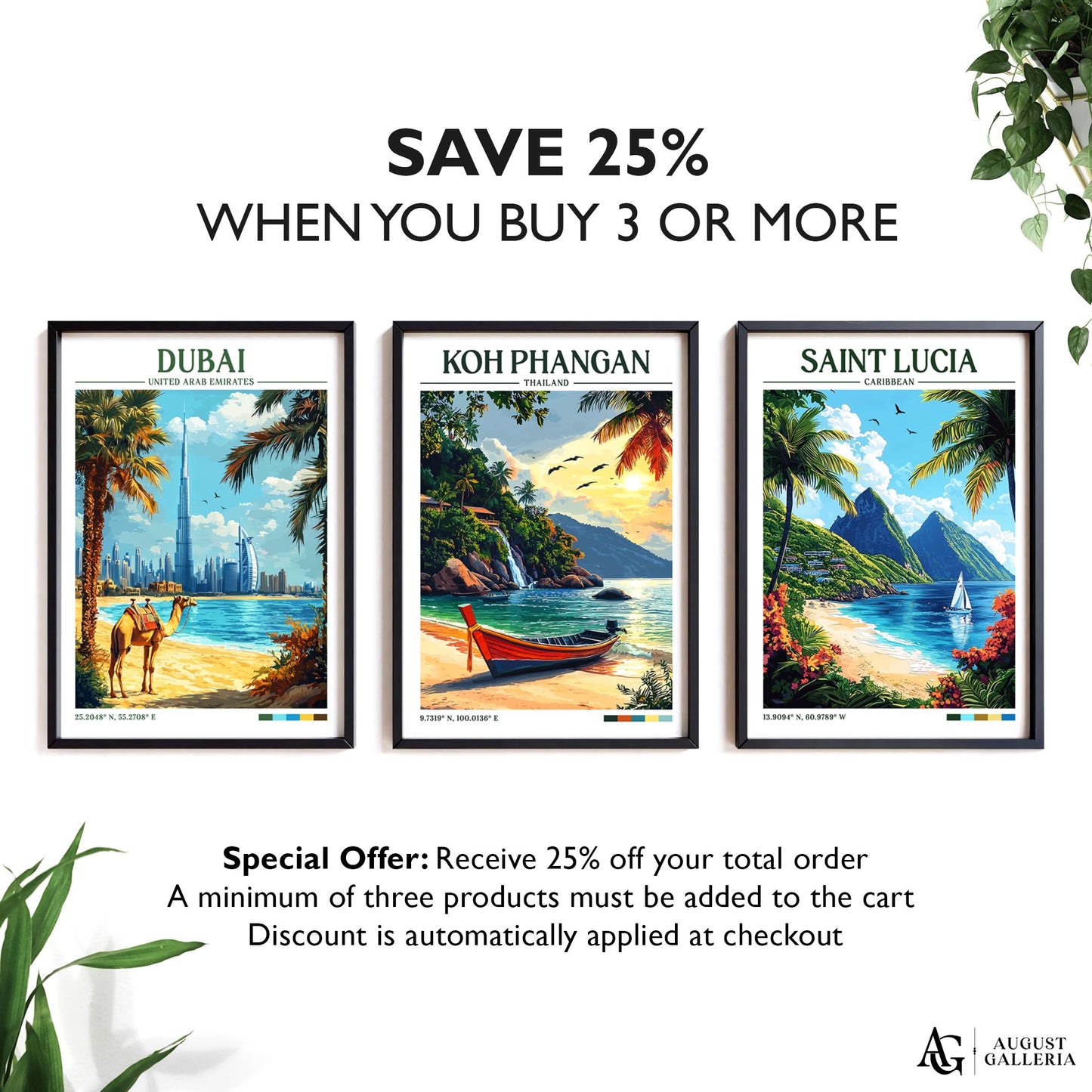 Koh Phangan Thailand Retro Travel Print