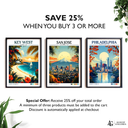 San Jose Retro Travel Print